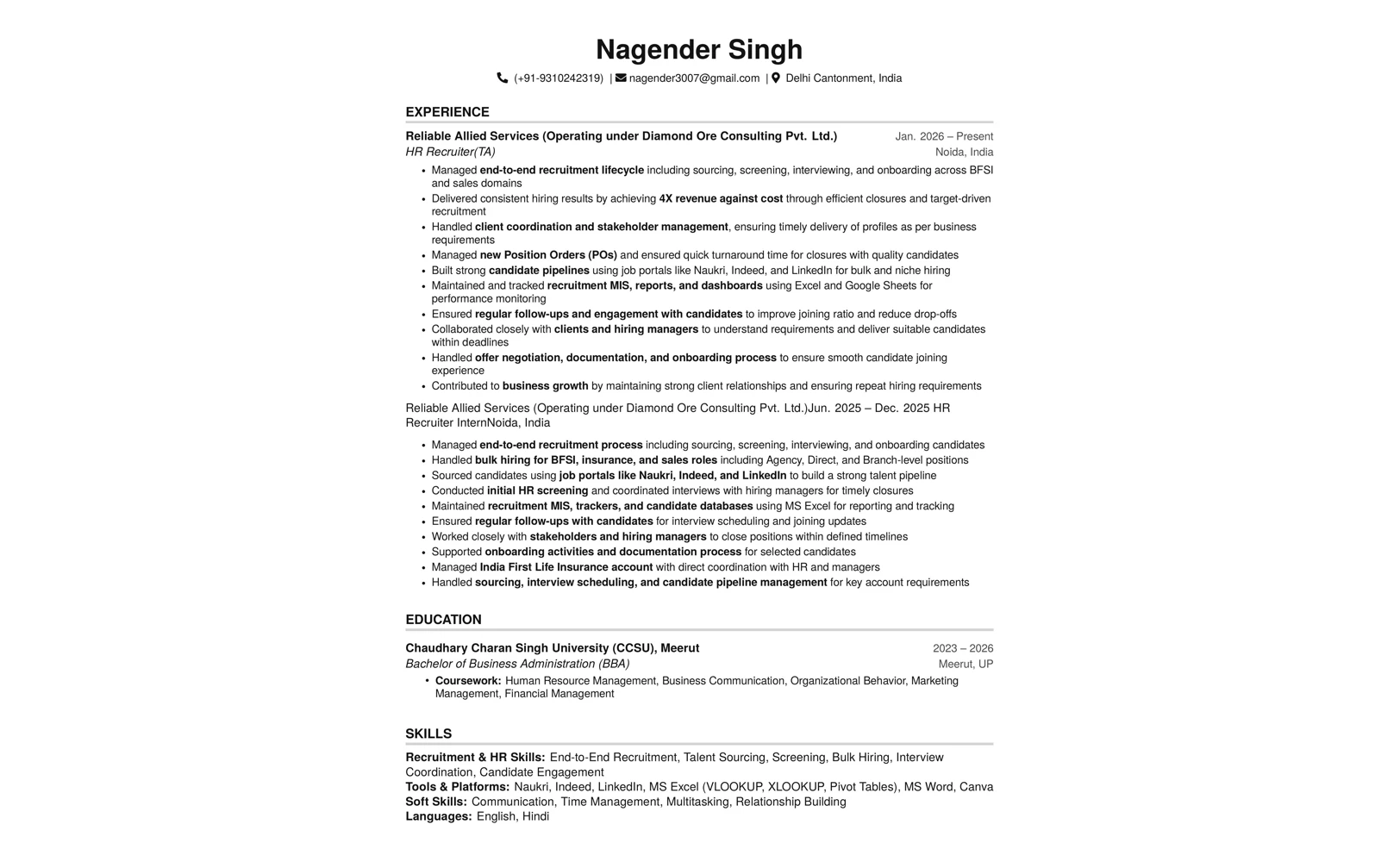 Resume 13