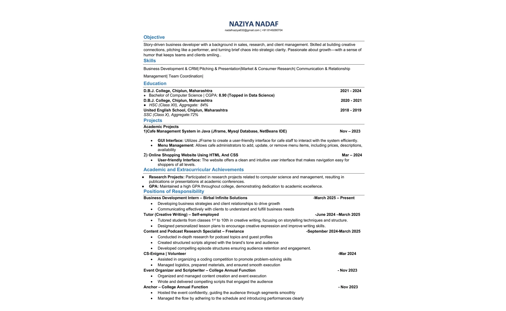 Resume 14
