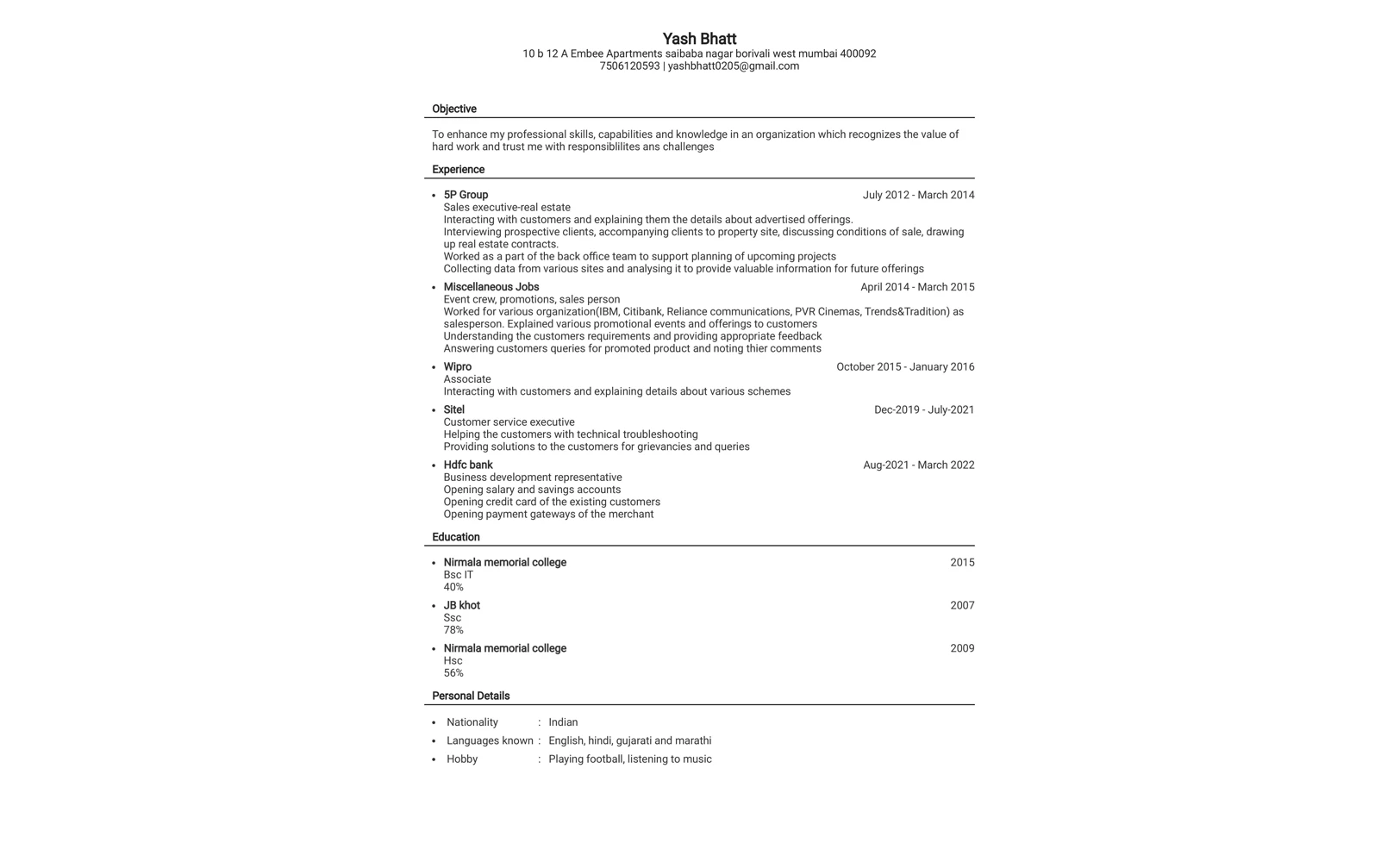 Resume 19